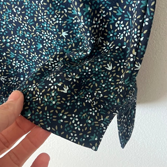 L.L. Bean XL 100% Supima Cotton Floral T-Shirt Blouse Lot of 2 Blue Cottagecore - Picture 15 of 16